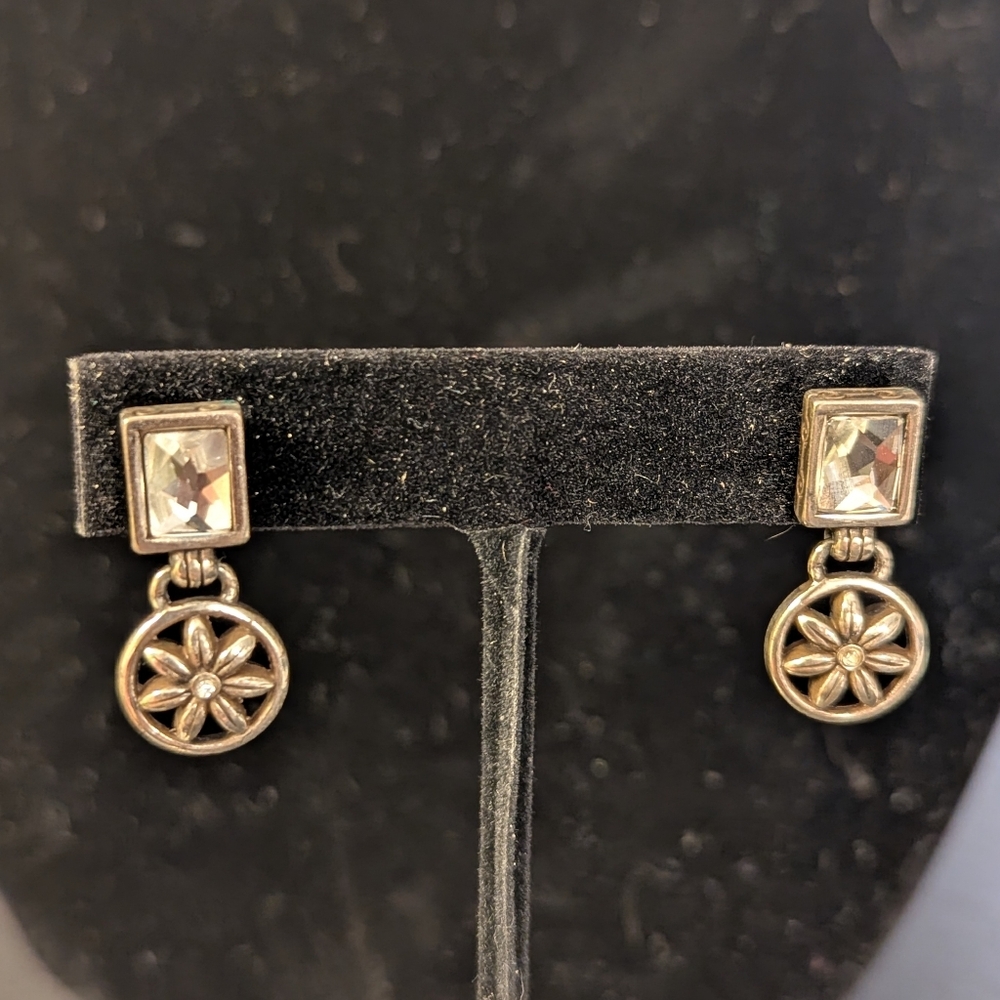 Brighton Silver Floral Drop Earrings